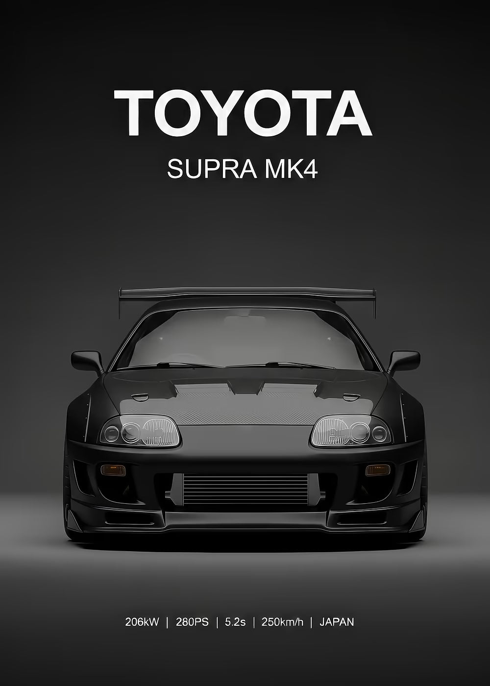 Toyota Supra MK4 metal wall art